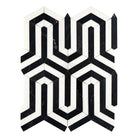 Thassos Supreme Berlinetta Design (w/ Black) Mosaic Marble-American Stone