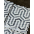 Thassos Supreme Berlinetta Design (w/ Blue-Gray) Mosaic Marble-American Stone