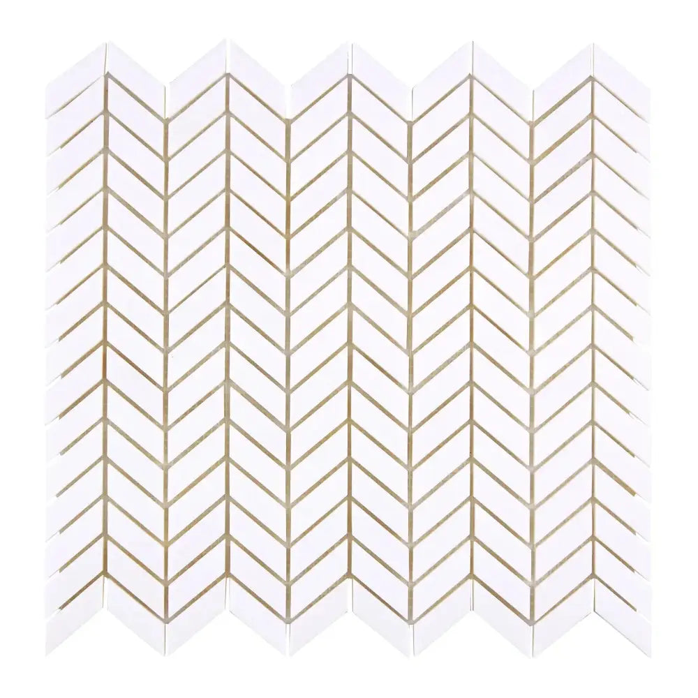 Thassos Supreme Chevron (Mini) Mosaic Marble-American Stone