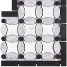 Thassos Supreme Florida Flower Border CORNER (Black) Marble-American Stone