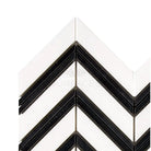 Thassos Supreme Large Chevron (w/ Black) Mosaic Marble-American Stone