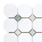 Thassos Supreme Octagon (w/ Ming-Green)Mosaic Marble-American Stone