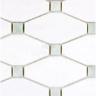 Thassos Supreme Octave (Long Octagon) (w/ Ming-Green) Mosaic Marble-American Stone