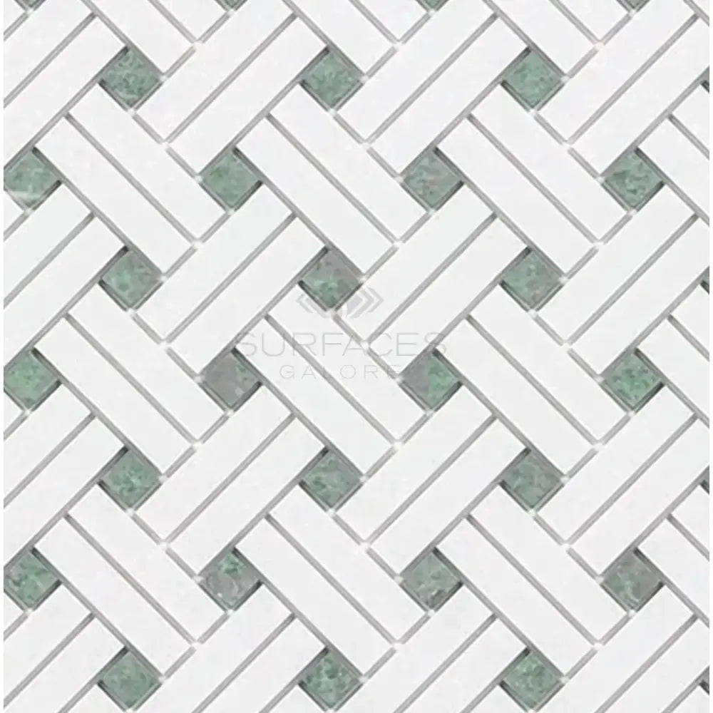 Thassos Supreme Stanza (w/ Ming-Green) Mosaic Marble-American Stone