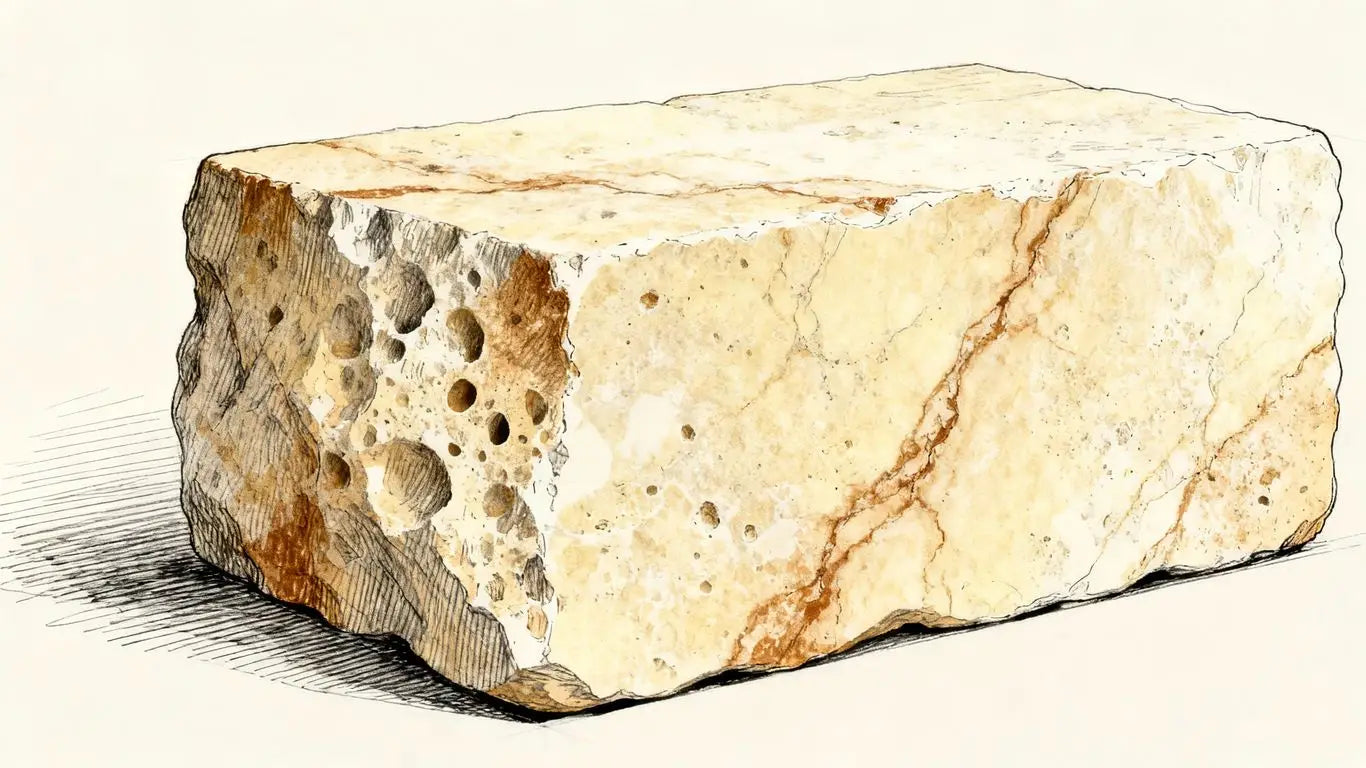 Sketch of elegant Gasgogne limestone texture.