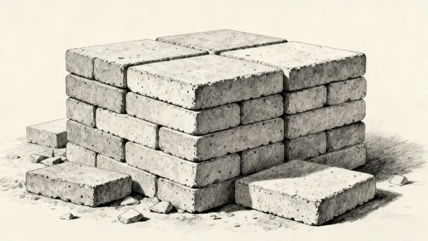 Pila de adoquines de hormigón de 24x24
