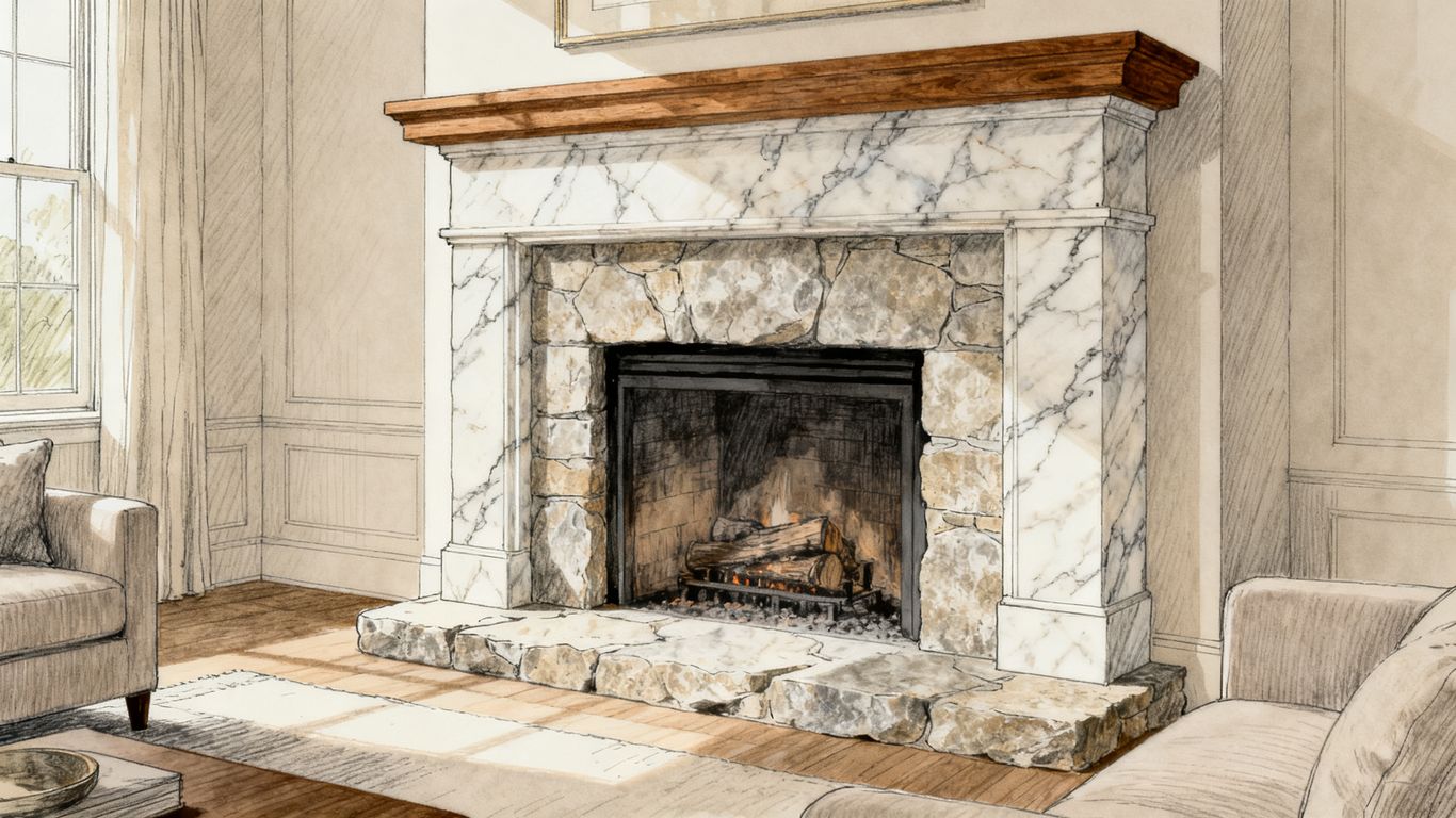 Cómo elegir piedra natural para revestimientos de chimeneas: materiales, ideas de diseño y consejos de instalación