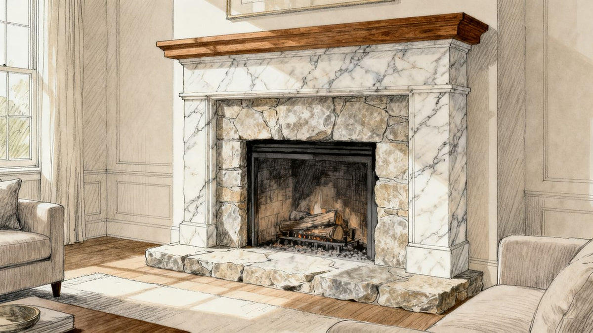 Cómo elegir piedra natural para revestimientos de chimeneas: materiales, ideas de diseño y consejos de instalación