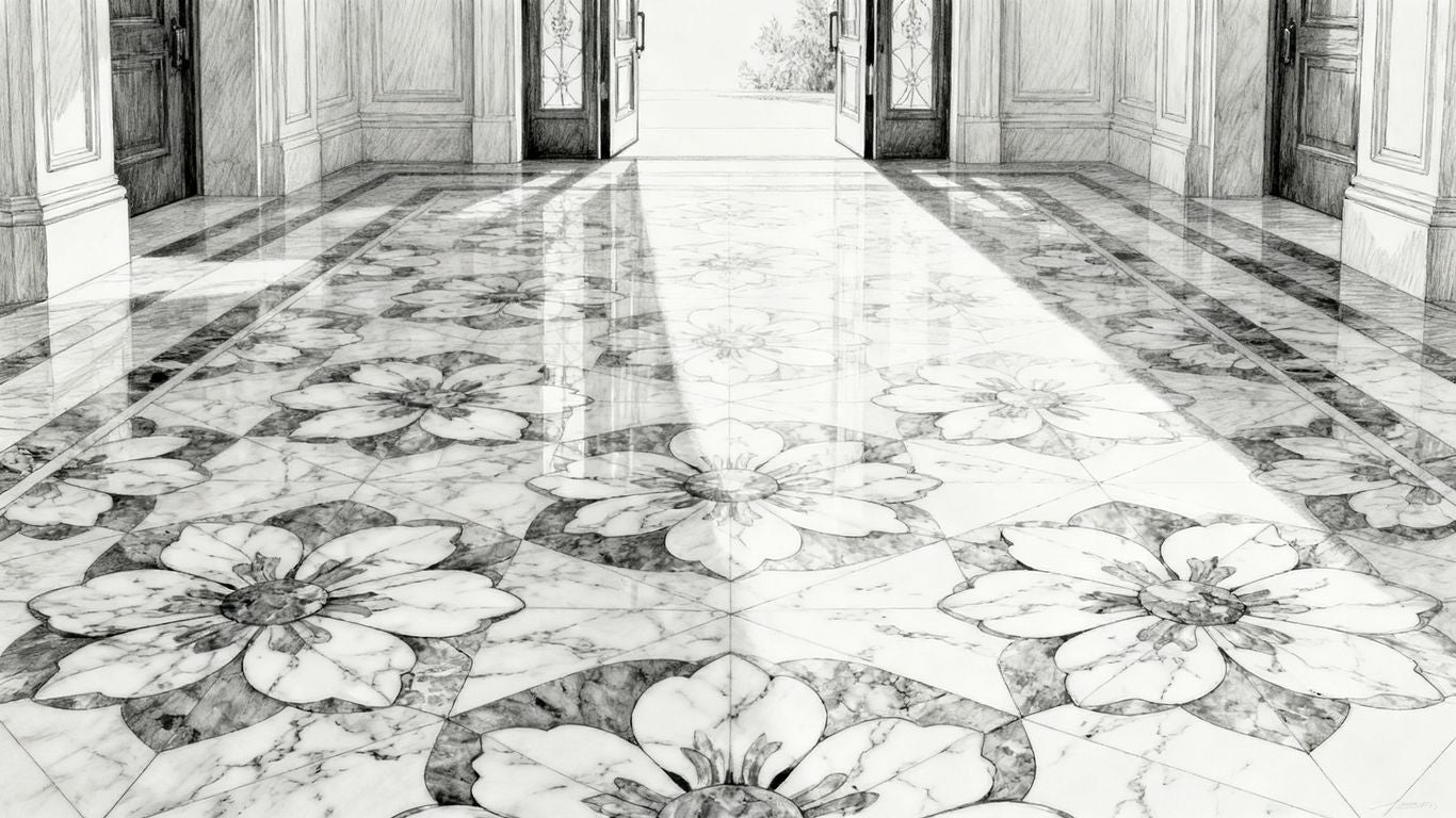 La guía definitiva para diseñar con mosaico de mármol floral Carrara Chateau