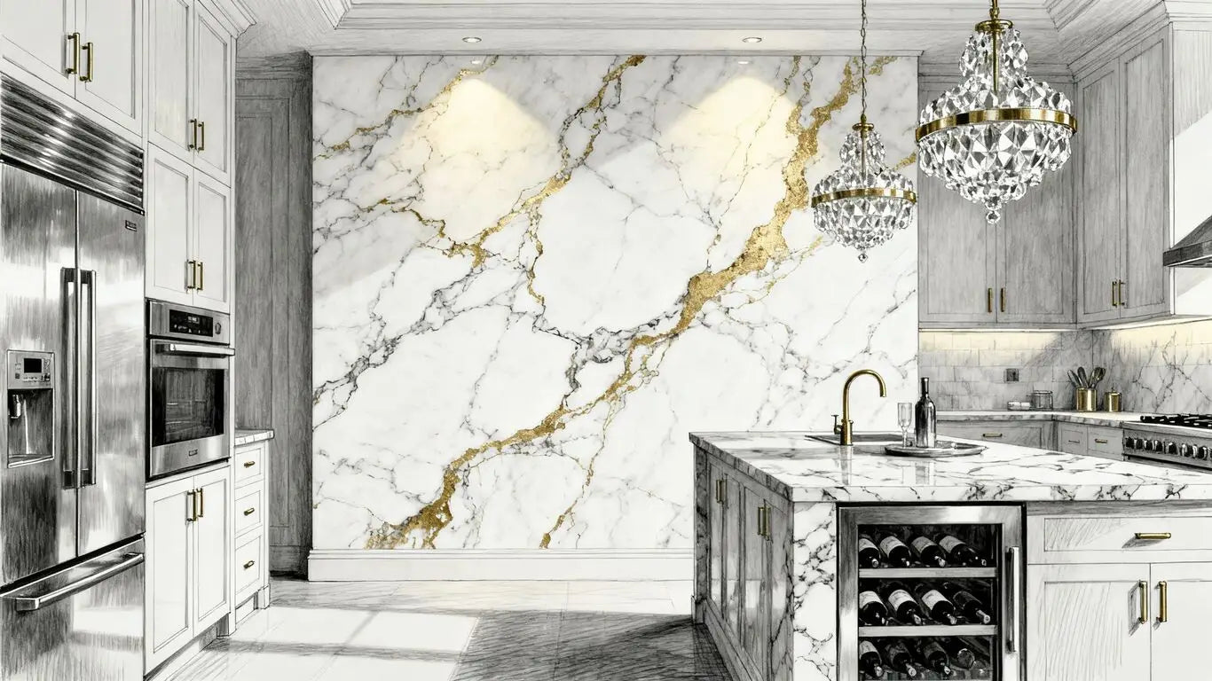 The ultimate guide to designing with a luxury Calacatta backsplash