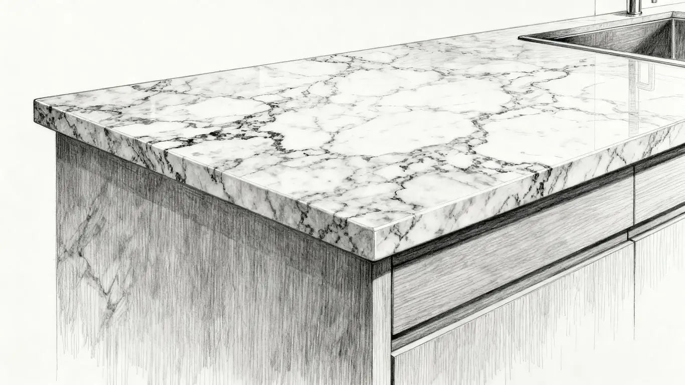 Marble and granite countertop sketch