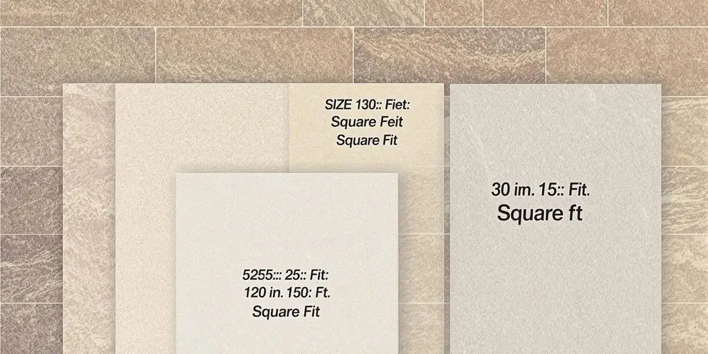 Various tile sizes in square feet.
