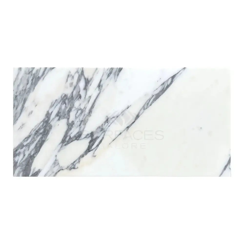 White marble slab with prominent grey veining for Arabescato Corchia Elite 12X24 Marble Tile