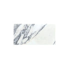 White marble slab with prominent grey veining in Arabescato Corchia Elite 12X24 Marble Tile