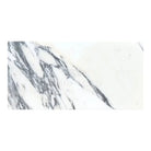 White marble slab with bold grey veining in Arabescato Corchia Elite 12X24 Marble Tile