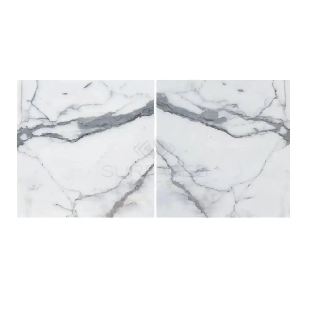 Arabescato Corchia Elite 24X24 Marble Tile with white marble and prominent gray veining