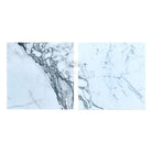 Two white Arabescato Corchia Elite 24X24 marble tiles with grey veining