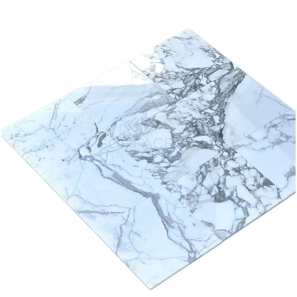 White marble-patterned self-adhesive film with grey veining for Arabescato Corchia Elite 24X24 Marble Tile