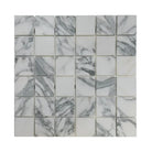 White and gray marble mosaic tiles Arabescato Corchia Elite 2X2 for luxurious flooring