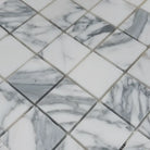 White and grey marble mosaic tiles Arabescato Corchia Elite 2X2 for elegant flooring