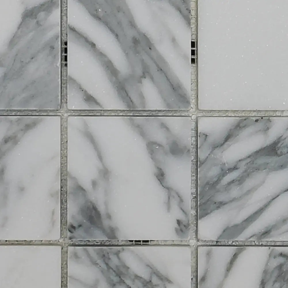 Arabescato Corchia Elite 2X2 marble and glass mosaic tiles for luxurious interiors