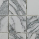 Arabescato Corchia Elite 2X2 marble and glass mosaic tiles for luxurious interiors