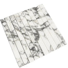 White marble mosaic tile sheet from Arabescato Corchia Elite marble collection