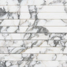 Marble tile pattern featuring Arabescato Corchia Elite marble mosaic 1 1/8 x 12