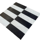 Black and white checkered tiles from Arezzo in Carrara White Royale and Nero Marquina Prestige 4X12 set