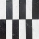 Arezzo in Carrara White Royale and Nero Marquina Prestige black and white striped tiles
