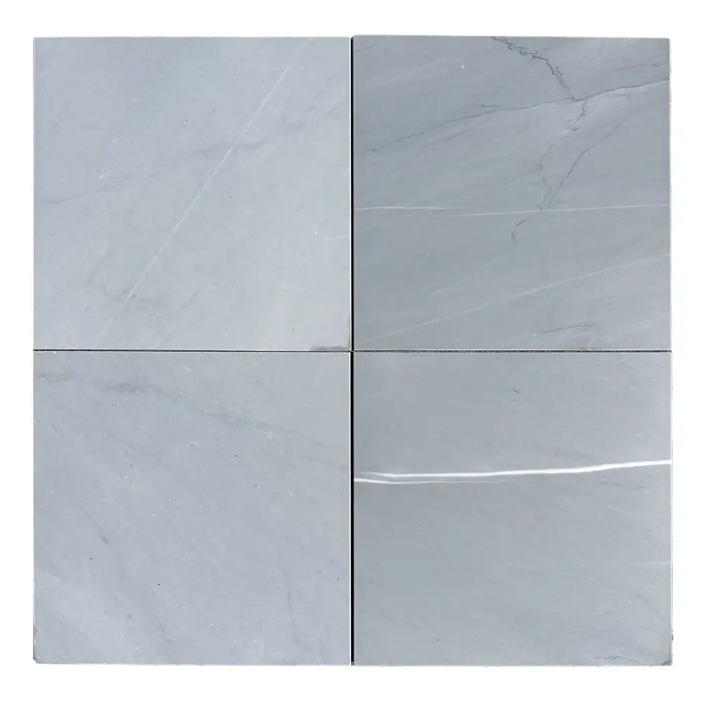 Four gray marble tiles from Bardiglio Prime Imperiale 12X12 collection