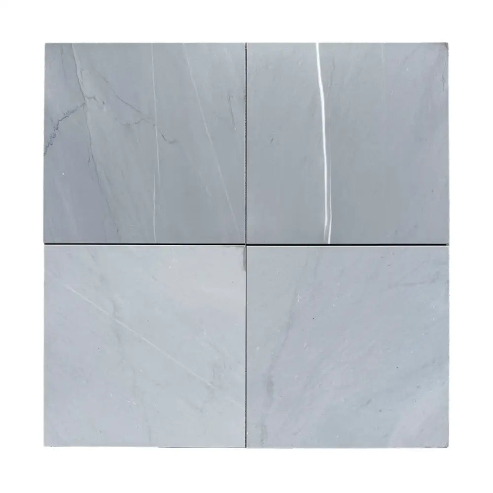 Four light gray Bardiglio Prime Imperiale 12X12 marble tiles in polished or honed finish
