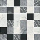 Checkerboard tile pattern on Bardiglio Prime Imperiale 12X12 Marble Tumbled flooring