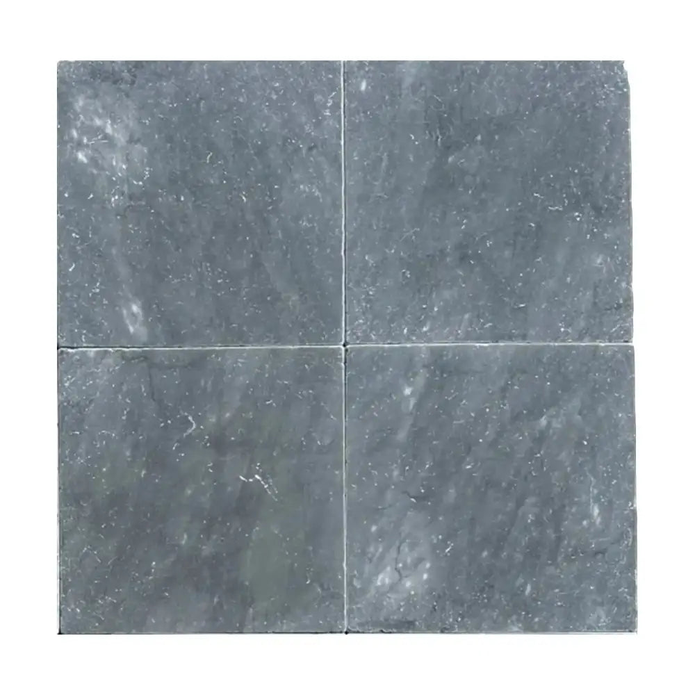 Four gray stone tiles from Bardiglio Prime Imperiale 12x12 marble tumbled collection