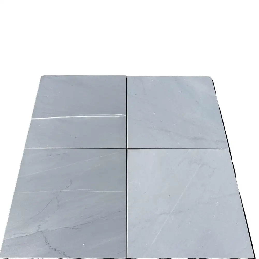 Four gray Bardiglio Prime Imperiale marble tiles in polished or honed finish