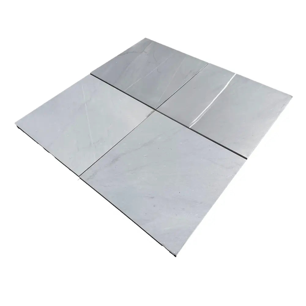 Four square Bardiglio Prime Imperiale 18x18 marble tiles in gray polished or honed finish