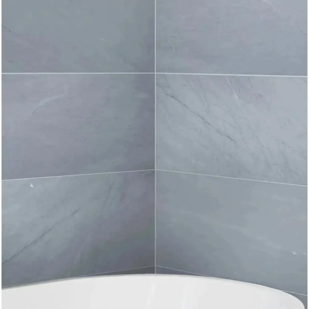Gray tiled wall with Bardiglio Prime Imperiale 18X18 marble polished or honed