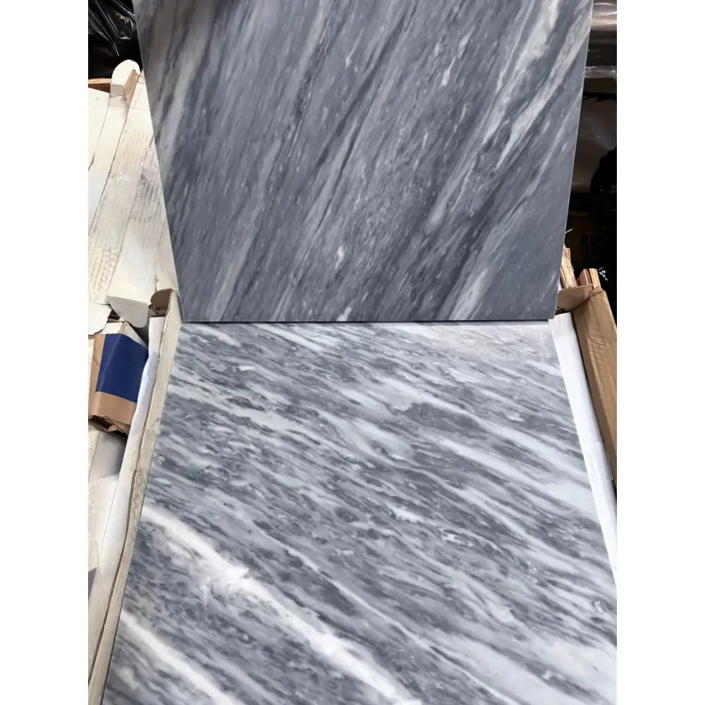 Gray and white Bardiglio Prime Nuvolato 12x12 Marble slabs polished or honed