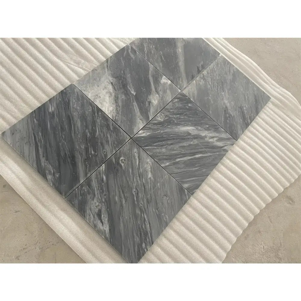 Gray marble tile arrangement from Bardiglio Prime Nuvolato 12X24 polished or honed