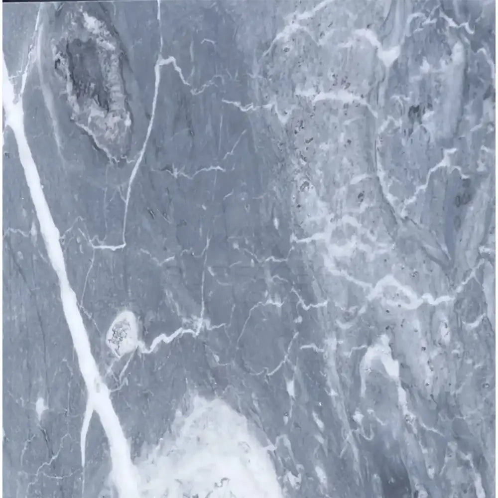 Gray marble slab with white veining from Bardiglio Prime Nuvolato 18X18 collection