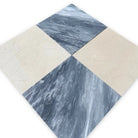 Diamond-patterned Bardiglio Prime Nuvolato marble tiles in polished or honed finish