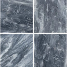 Four gray Bardiglio Prime Nuvolato marble tiles polished or honed for flooring or wall use