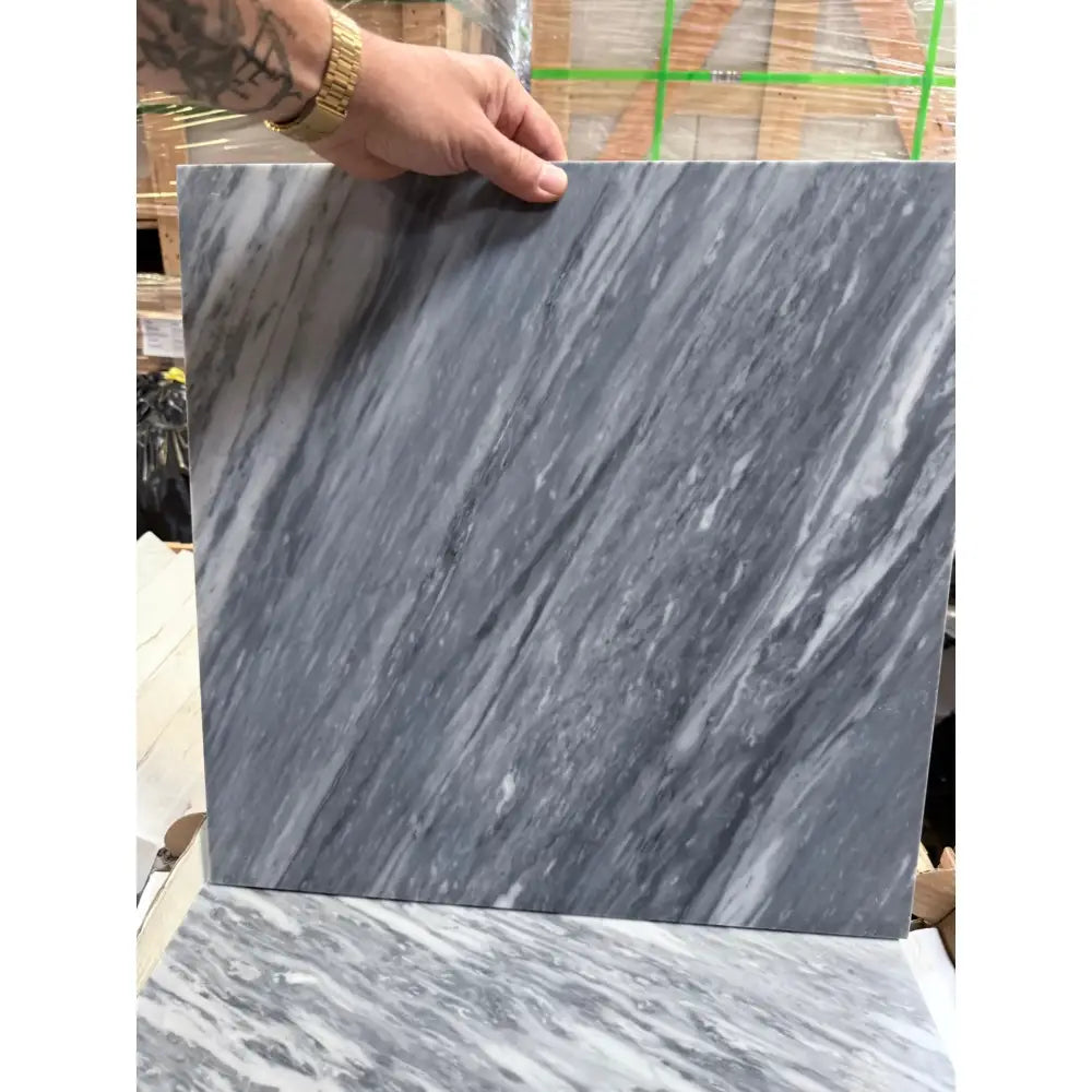 Gray marble tile Bardiglio Prime Nuvolato 24x24 polished or honed finish