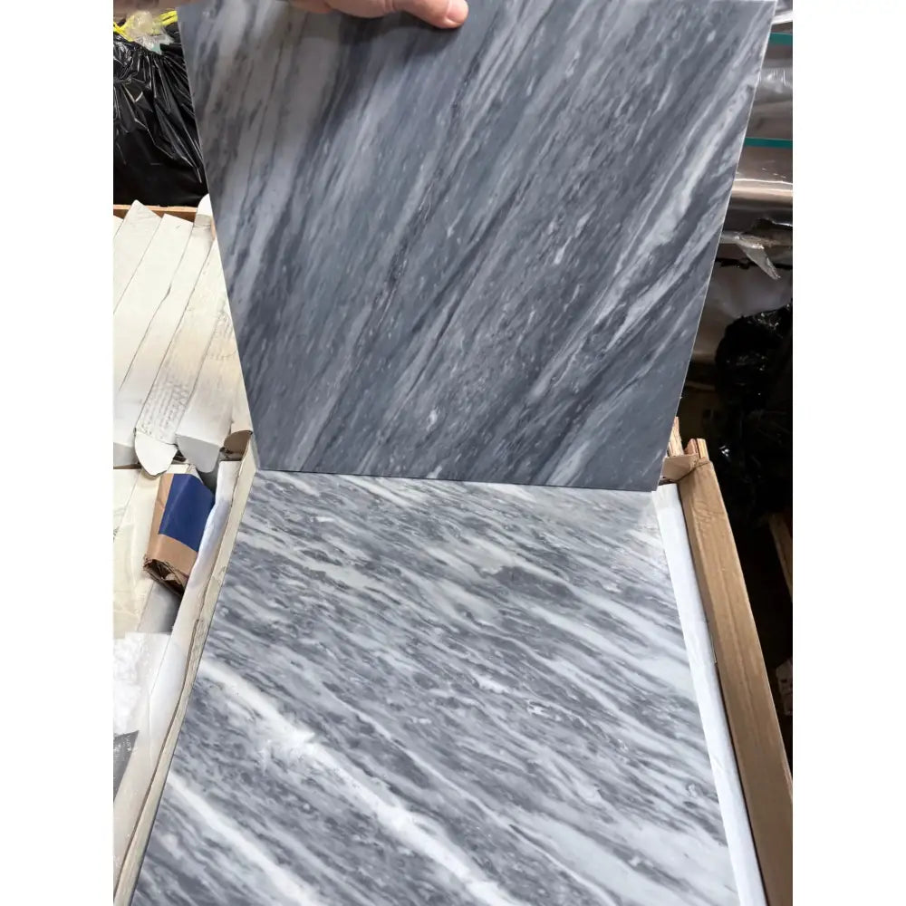 Gray and white Bardiglio Prime Nuvolato marble tiles for elegant flooring