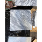 Square Bardiglio Prime Nuvolato marble tile with gray and white veining