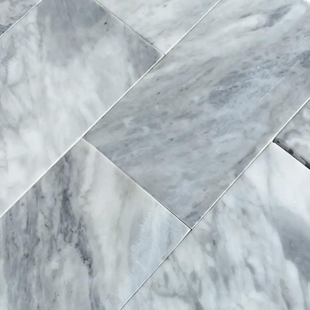 Gray and white Bardiglio Prime Nuvolato Marble 3X6 tiles polished or honed