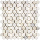 Hexagonal Calacatta Gold Marble Mosaic Tile Sheet polished or honed for elegant surfaces