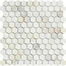 Hexagonal Calacatta Gold Marble Mosaic Tile polished or honed for elegant flooring