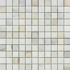 Square mosaic tile pattern in Calacatta Gold Select Gold 1X1 Marble Tile