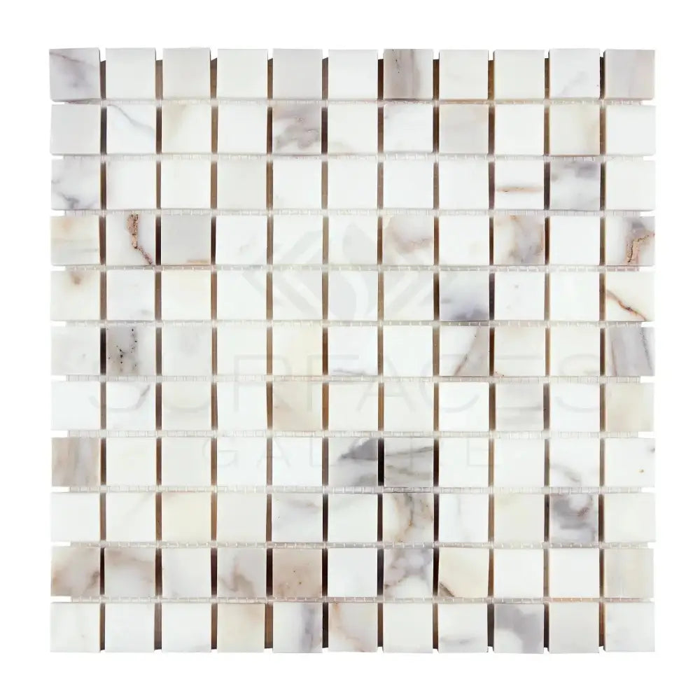 Square Calacatta Gold Select Marble Mosaic Tile polished or honed for elegant surfaces